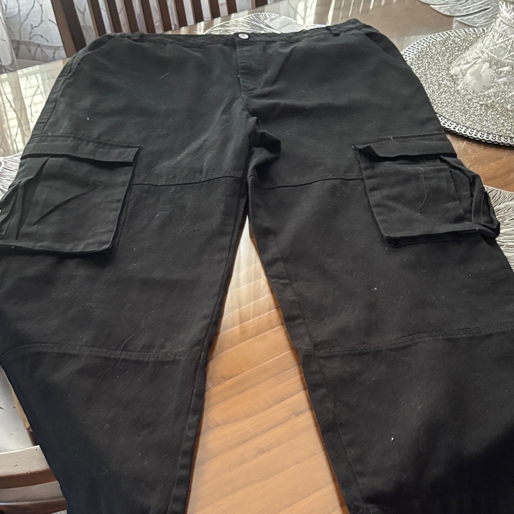 Forever 21 Black Cargo Wide Leg Pants